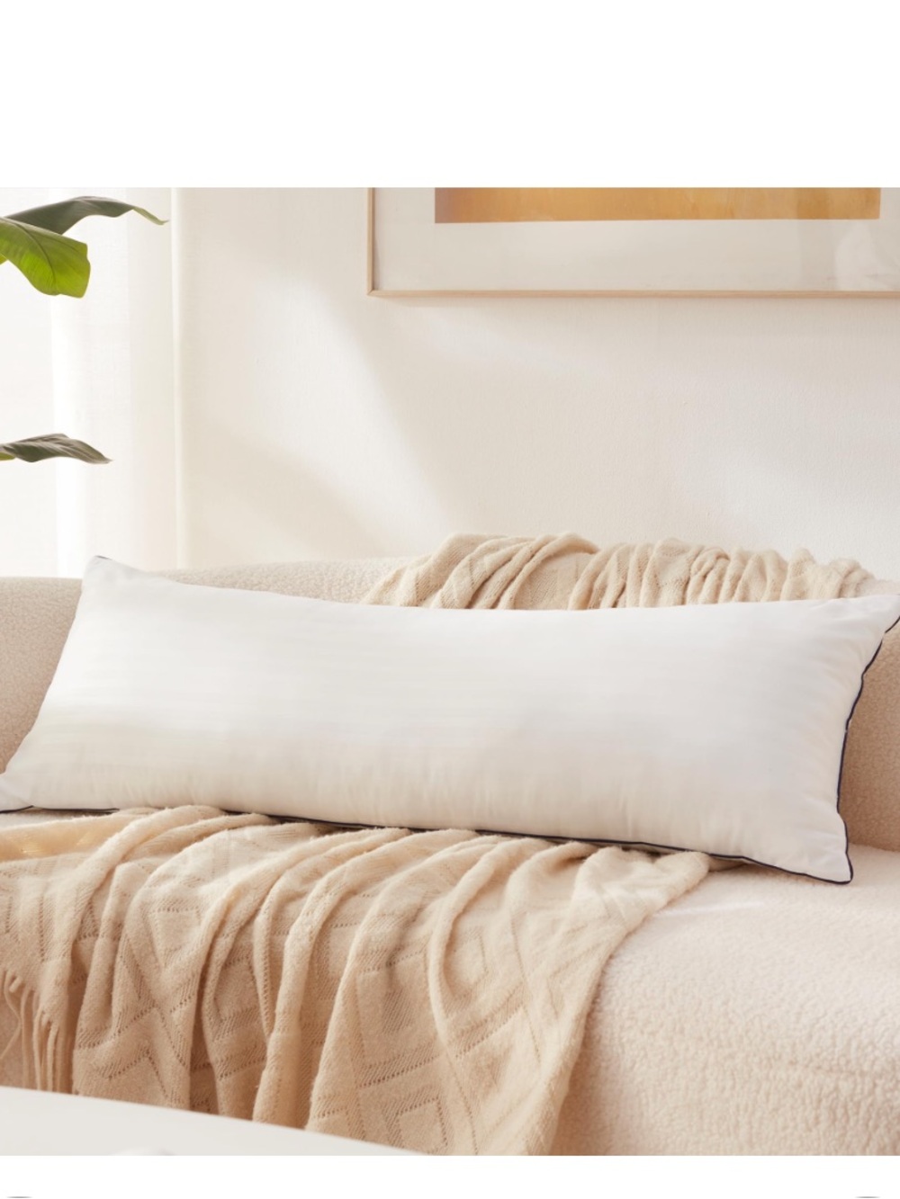 Lumbar MEMORY FOAM Pillow Insert (36x14”) WHITE